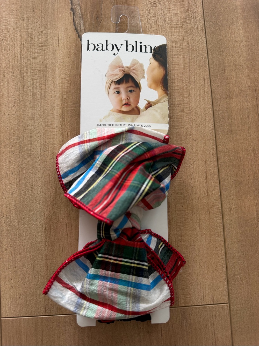 Baby Bling Red Plaid Knot Headband for Kids